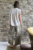 Elsie Pure Cotton Cap Sleeve Blouse Stone